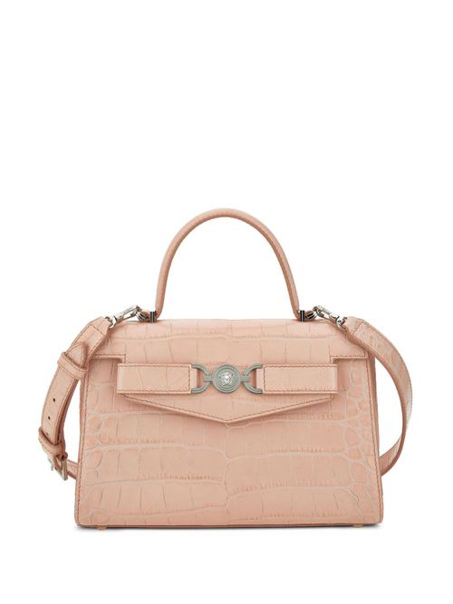 Medium crocodile-effect mini bag - Pink