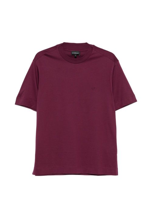Logo-Embroidered Cotton T-Shirt — Burgundy