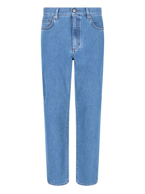 Men's Cotton-Lycra Jeans with Calf Leather Patch