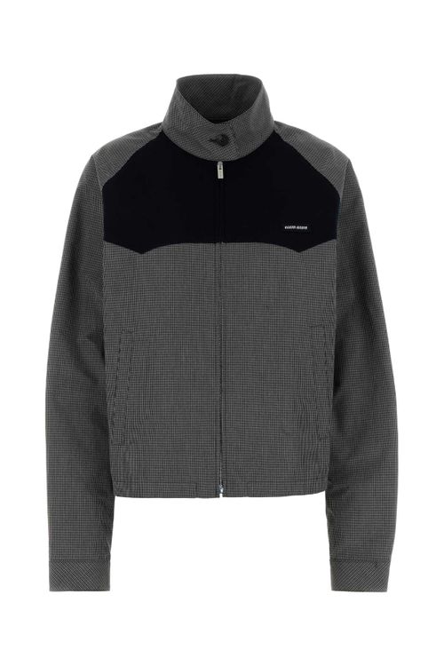 Color-Blocked Cotton Jacket — Gray