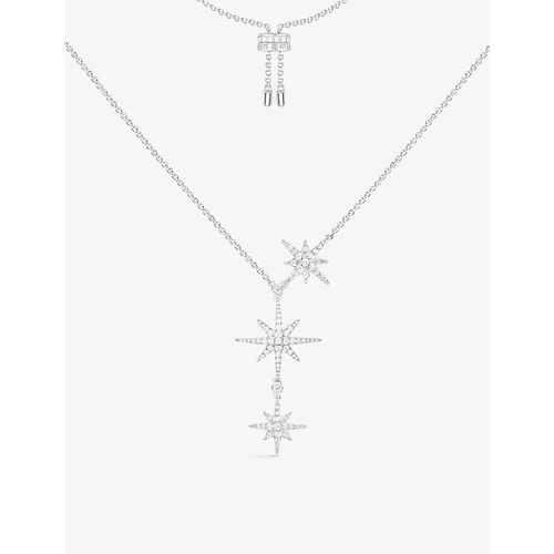 Womens Silver Météorites Sterling Silver and Zirconia Star Necklace 