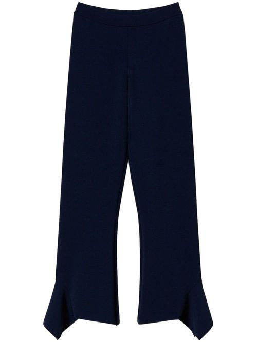 Ruffle-detail trousers - Blue