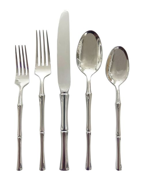 Rattan Mirrored Accented 20Pc Flatware Set