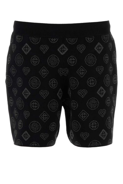 Logo-Jacquard Shorts — Black