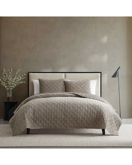 Crushed Velvet Solid Quilt Set