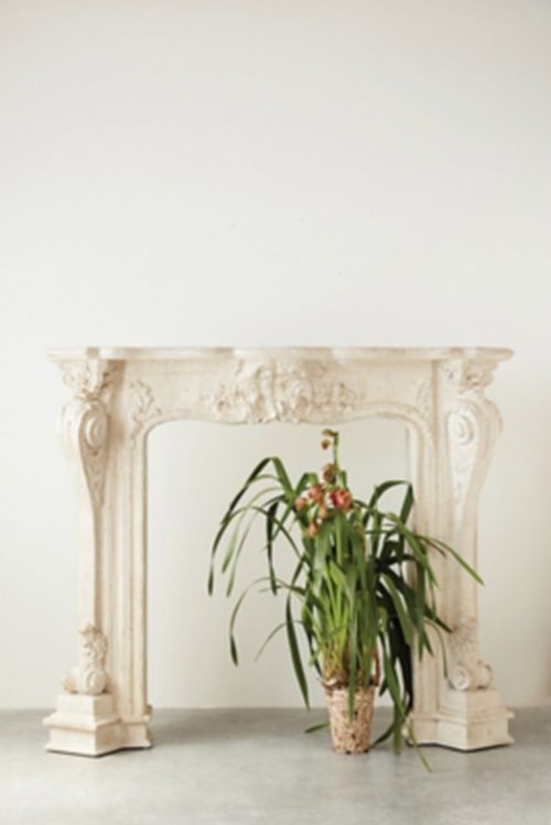 Storied Home Decorative 11" Fireplace Mantel, Cream