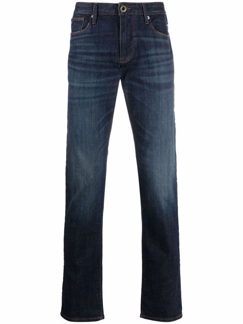 Mid-rise straight jeans - Blue