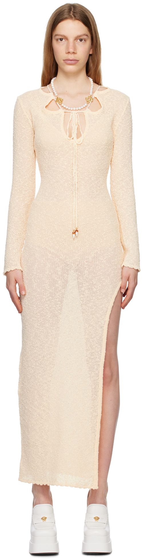 Off-white cut-out maxi dress