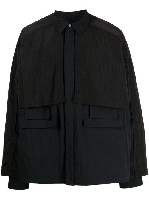 Panelled lightweight shirt jacket - Black