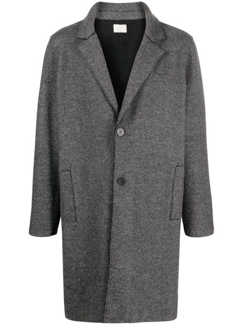 Single-breasted cashmere coat - Black
