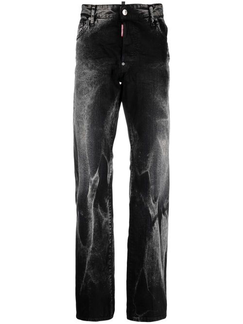 Washed straight-leg jeans - Grey
