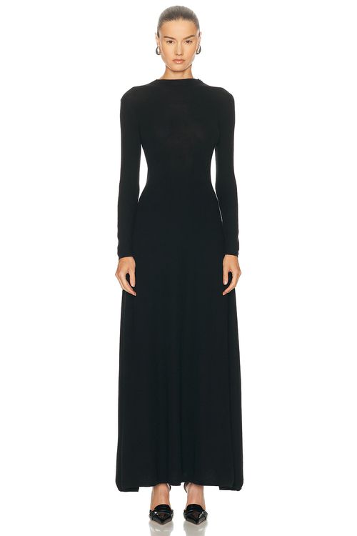 TOM FORD Crewneck Column Dress in Black