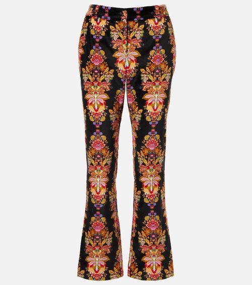 24/7 printed cropped cotton flared pants