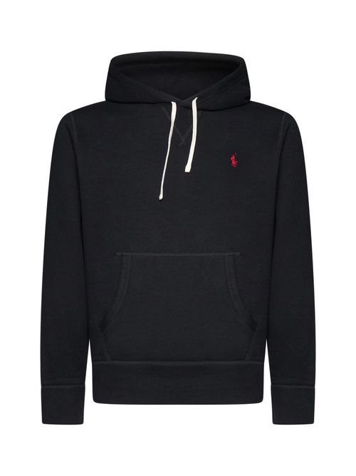 Embroidered Logo Hoodie — Black