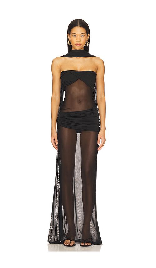 AWAVE Studio Long Tulle Dress in Black. Größe 40/8. Also in 34/2, 36/4