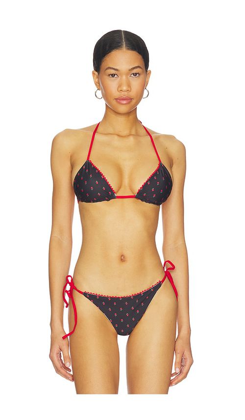 Agua Bendita Lolita Especial Bikini Top in Black,White. - S also in XS, M