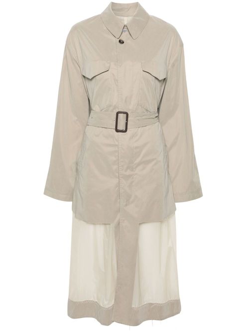 Belted panelled trench coat - Neutrals