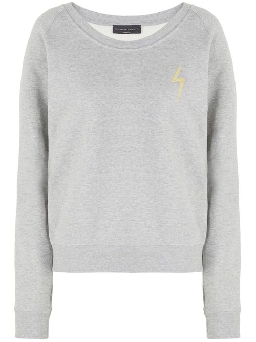 Logo-embroidered cotton sweatshirt - Grey