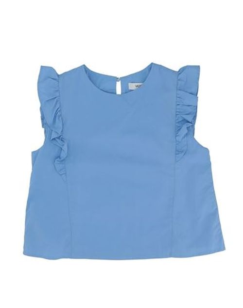 Kid Girl Top Sky blue Size 12 Cotton, Elastane