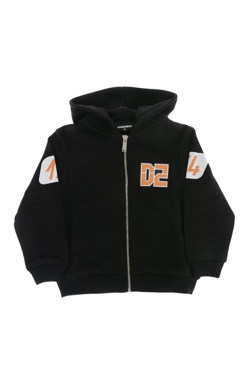 Boys Black Graphic Hoodie