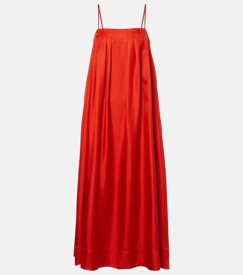 Heather silk twill maxi dress