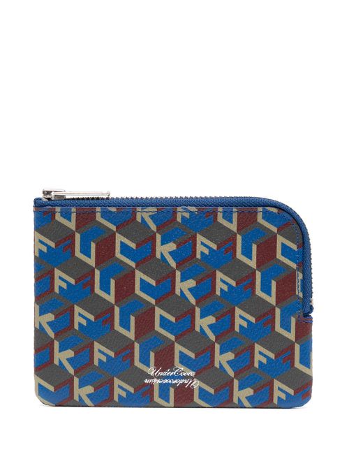 Graphic-print wallet - Blue