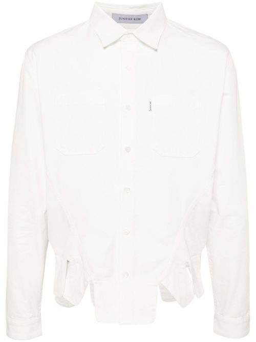 Square petal corset shirt - White