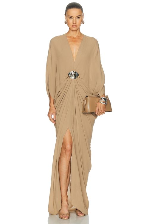 SILVIA TCHERASSI Fiore Tunic Dress in Brown