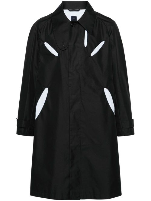 Aperture cut-out trench coat - Black