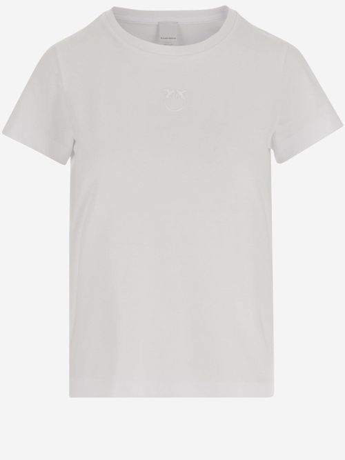 Tone-on-Tone Embroidered Logo T-Shirt — White