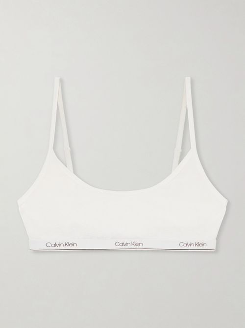 Sienna Cotton-blend Balconette Bra - White