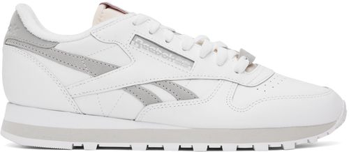 Reebok Classics White & Gray Classic Leather Sneakers