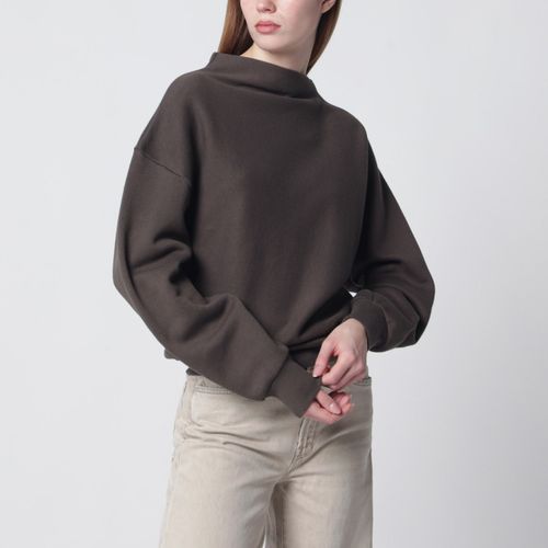 6397 Mud-Coloured Draped Sweatshirt