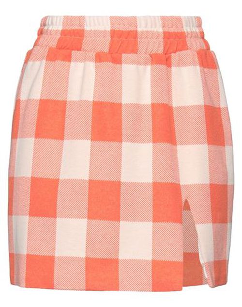 Woman Mini skirt Orange Size M Polyester, Cotton, Elastane