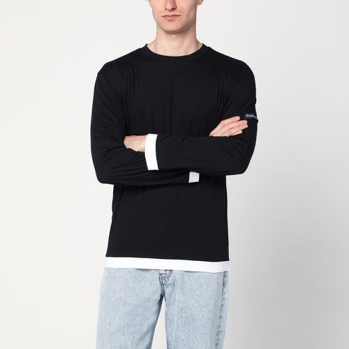 Black/white cotton knit shirt