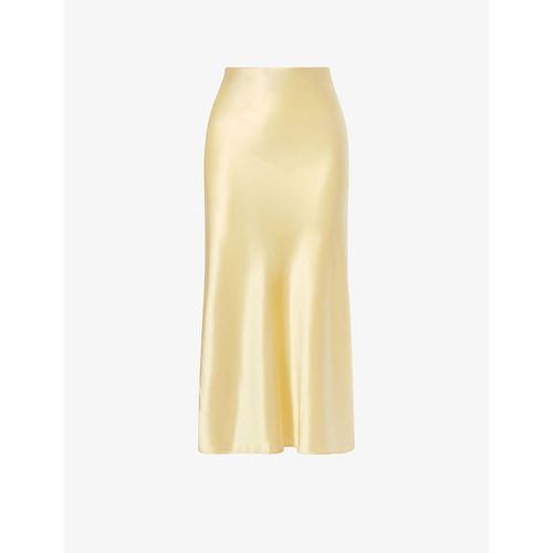 Womens Aubree High-Waist Satin Midi Skirt