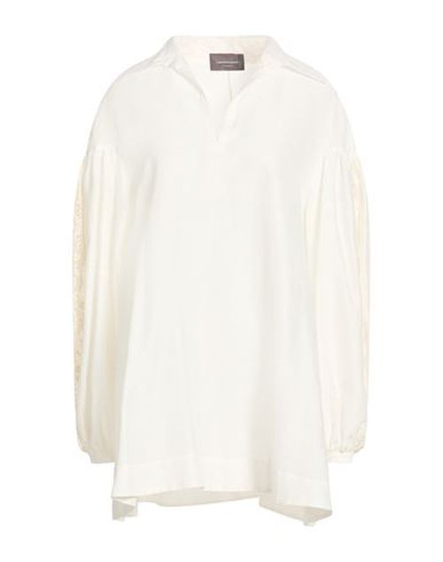 Woman Top White Size 4 Cotton, Silk