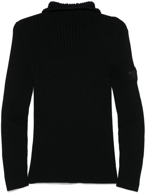 Black ribbed-knit Sweater