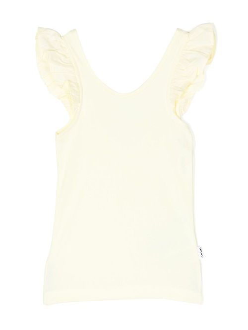 Ruffled sleeveless top - Yellow
