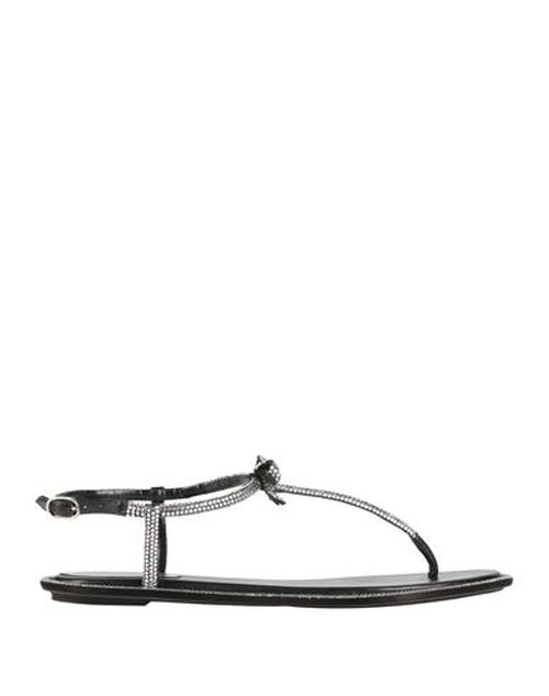 Woman Thong sandal Black Size 5 Textile fibers
