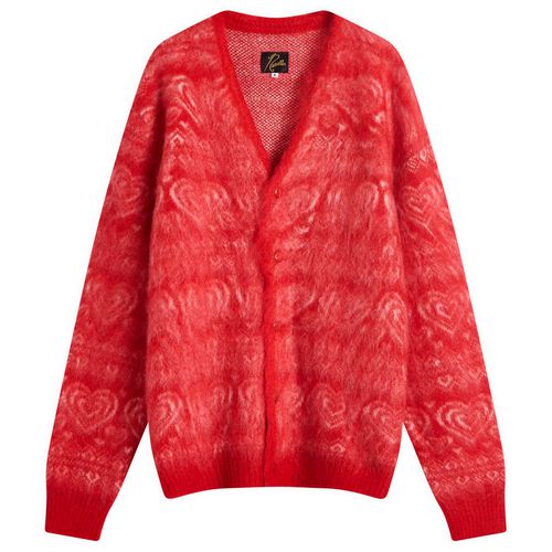 Women's Heart Mohair Cardigan in Red
