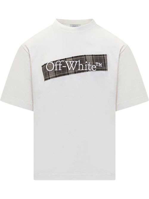 White T-Shirt With Scottish Logo Patch