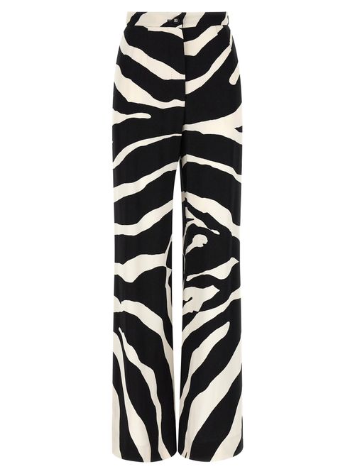 Zebra Print Trousers — Black