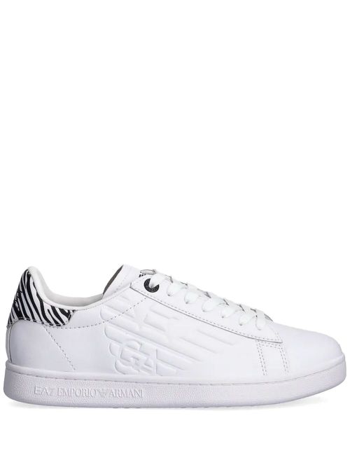 Zebra-appliqué sneakers - White