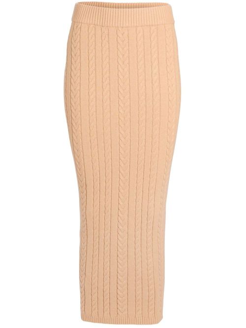 Prunella cable-knit skirt - Neutrals