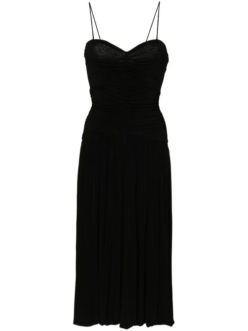Elisabeth ruched midi dress - Black