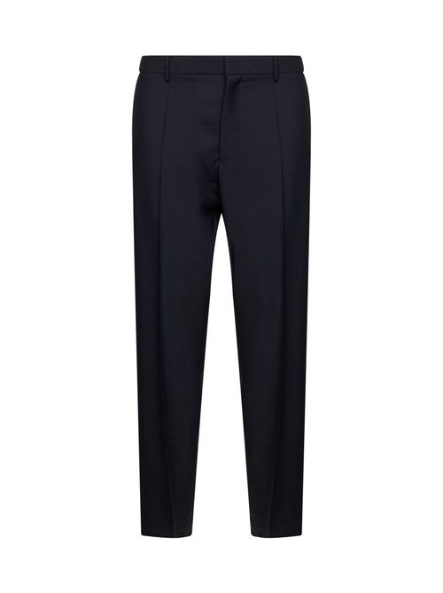 Virgin Wool and Mohair Blend Trousers — Navy