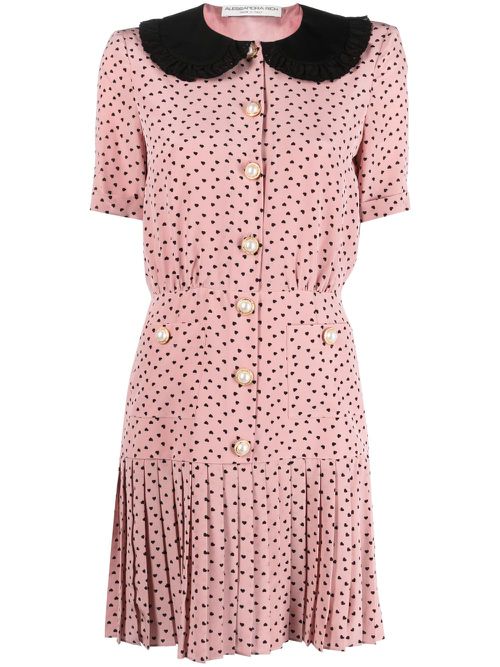 Polka dot-print silk minidress - Pink