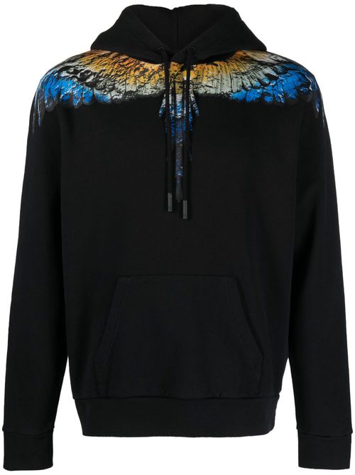 Lunar Wings organic cotton hoodie - Black