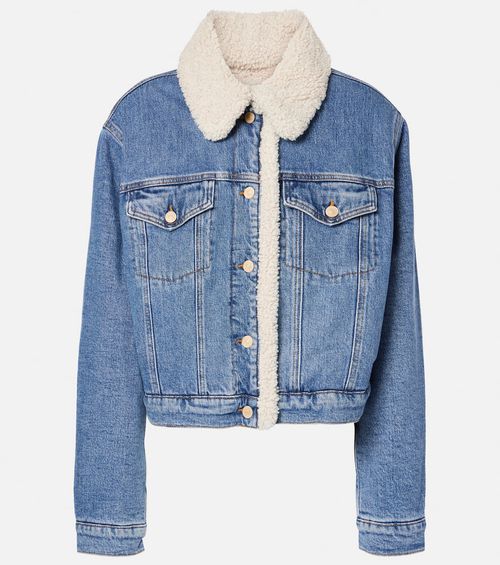 Teddy-trimmed denim jacket